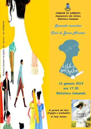 Secondo incontro del Club di Jane Austen mercoledì 16 gennaio 2019 – Biblioteca Comunale ore 17.00