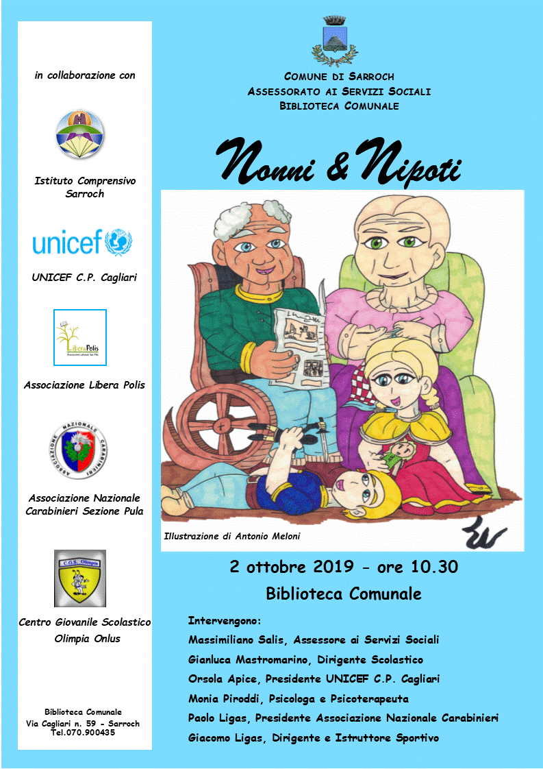 “Nonni & Nipoti” 2 ottobre 2019 – Biblioteca Comunale - ore 10.30