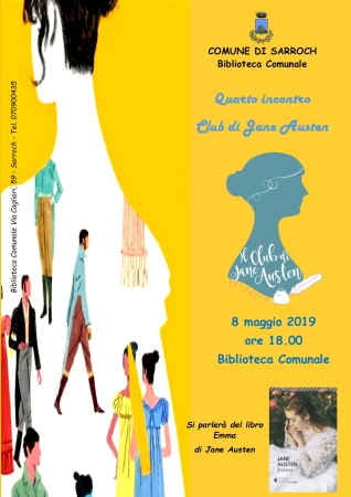 Biblioteca Comunale - Incontro del Club di Jane Austen mercoledì 8 maggio 2019 - ore 18.00