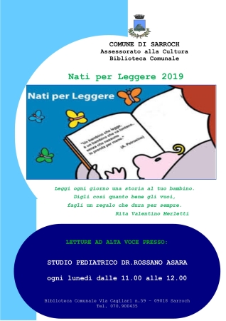 NATI PER LEGGERE 2019 - Letture ad alta voce presso Studio Pediatrico Dr. Rossano Asara