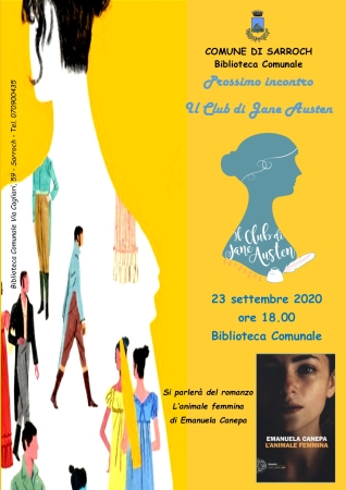 Prossimo incontro del Club di Jane Austen mercoledì 23 settembre 2020 - ore 18.00